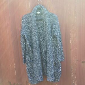 Caslon Blue & White Tunic Cardigan Sweater